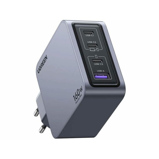 Ugreen Nexode Pro 160W GaN Charger with USB-C Cable Universel Noir, Gris Secteur Charge rapide Intérieure