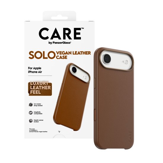 PanzerGlass CARE™ by ® Solo Case Brown iPhone Air coque de protection pour téléphones portables Housse Marron