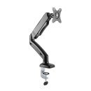 Manhattan Support de bureau pour TV/moniteurs (bras à ressort à Bras articulé), écrans 13" à 27", fixation à l'arrière par pince ou passe-câble, Compatibilité VESA : 75x75 et 100x100 mm (vérifiez les dimensions des quatre trous de fixation à l'a