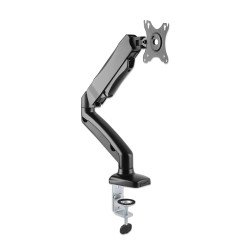 Manhattan Support de bureau pour TV/moniteurs (bras à ressort à Bras articulé), écrans 13" à 27", fixation à l'arrière par pince ou passe-câble, Compatibilité VESA : 75x75 et 100x100 mm (vérifiez les dimensions des quatre trous de fixation à l'a