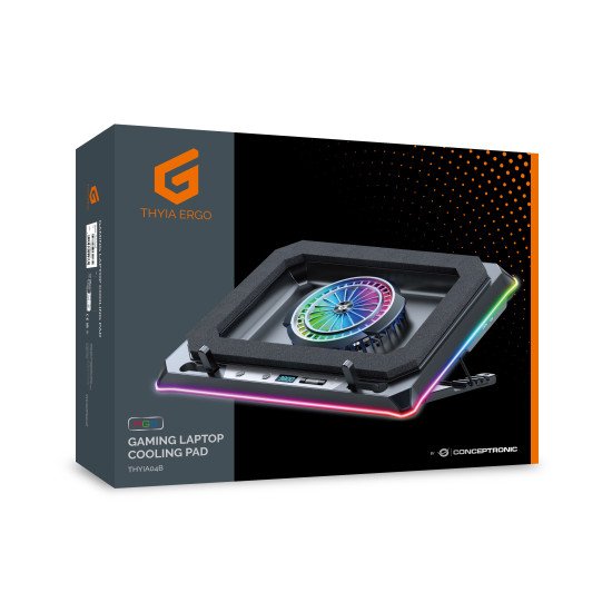 Conceptronic THYIA04B système de refroidissement pour ordinateurs portables 48,3 cm (19") 1700 tr/min Noir