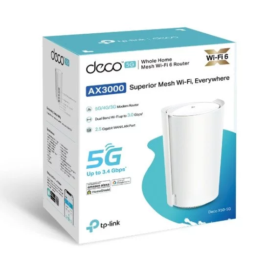 TP-Link Deco X50-5G Bi-bande (2,4 GHz / 5 GHz) Wi-Fi 6 (802.11ax) Blanc 3 Interne TP-Link Deco X50-5G Bi-bande (2,4 GHz / 5 GHz) Wi-Fi 6 (802.11ax) Blanc 3 Interne
