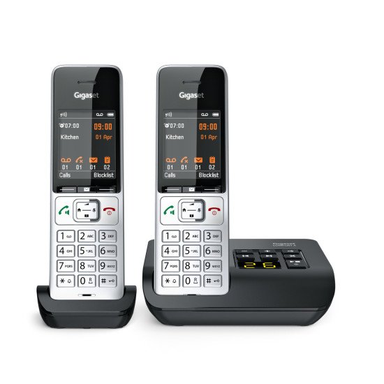 Gigaset COMFORT 500A duo Téléphone analog/dect Identification de l'appelant Noir, Argent