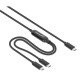 Manhattan Câble de charge USB-C vers USB-C double, répartiteur intelligent, 100 W, 2 m, charge deux appareils depuis un port USB-C PD, gaine tressée, noir, garantie 3 ans