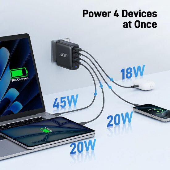 Acer ZL.ADTCC.00L chargeur d'appareils mobiles Universel Noir Secteur Charge rapide Intérieure