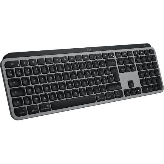 Logitech Master MX Keys S for Mac clavier Bureau RF sans fil + Bluetooth AZERTY Français Aluminium, Noir