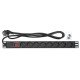 Intellinet Unité de distribution d'alimentation (PDU) 19" 1U à 8 prises EU, avec interrupteur marche/arrêt, montage horizontal, 16 A, prises EU CEE 7/3, câble d'alimentation 2 m, sortie, montage en rack, garantie trois ans