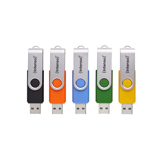 Intenso 5 x Clé USB Office Line, 64 Go, USB-A, 3.2 Gen 1x1, couleurs assorties