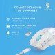 Turtle Beach Kone XP Air - Souris gaming RGB ergonomique, personnalisable et sans fil, Bluetooth, capteur optique 19 000 DPI, autonomie de batterie de 100 heures, station de charge, 29 entrées programmables, éclairage AIMO RGB, molette 4D Blanc