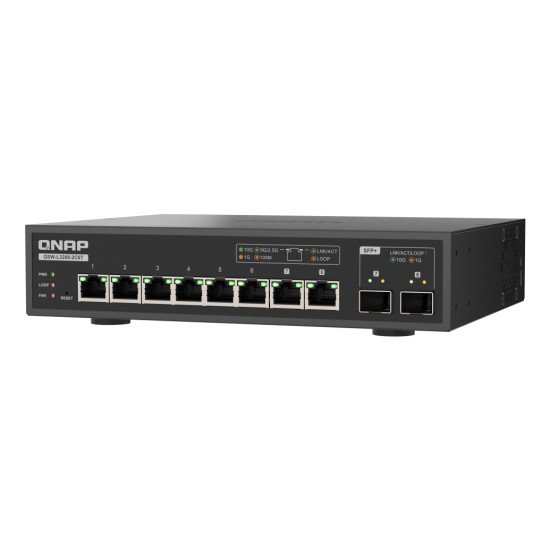 QNAP QSW-L3208-2C6T commutateur réseau Géré L2 10G Ethernet (100/1000/10000) Bureau Noir