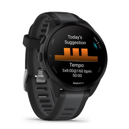 Garmin Forerunner 165 3,05 cm (1.2") AMOLED 43 mm Numérique 390 x 390 pixels Écran tactile Noir GPS (satellite)