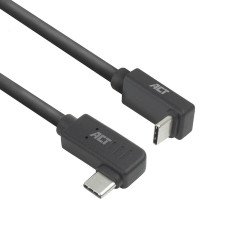 ACT Câble USB 3.0 10 Gbit/s 60 W USB Type-C (coudé vers la gauche/droite) vers USB Type-C (coudé vers le haut/bas), 0,5 mètre ACT Câble USB 3.0 10 Gbit/s 60 W USB Type-C (coudé vers la gauche/droite) vers USB Type-C (coudé vers le haut/bas), 0,5 mètre
