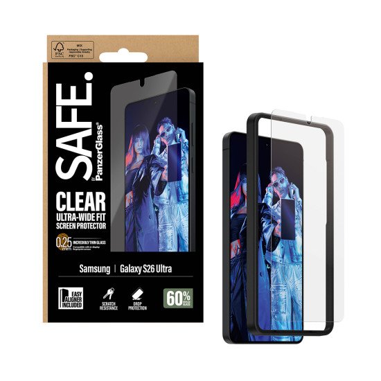 PanzerGlass SAFE. by ® Screen Protector Samsung Galaxy S26 Ultra | Ultra-Wide Fit w. EasyAligner Protection d'écran transparent 1 pièce(s)