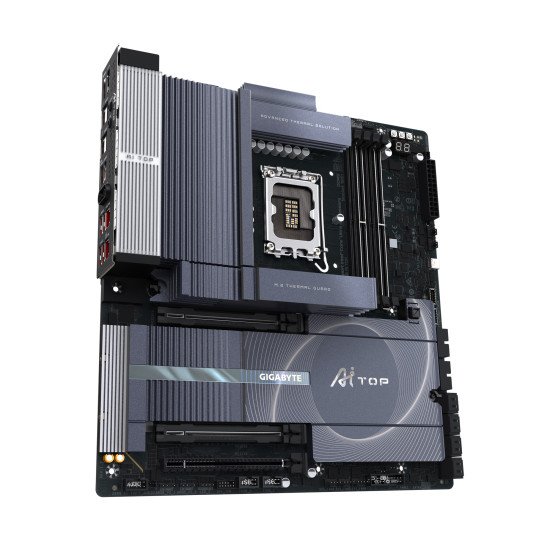 GIGABYTE Z890 AI TOP Carte mère - Processeurs Intel Core Ultra (Série 2), VRM 16+1+2 phases, jusqu'à 9500 MHz DDR5 (OC), 1xPCIe 5.0 + 3xPCIe 4.0 M.2, Wi-Fi 7, LAN 10 GbE, Thunderbolt 5 GIGABYTE Z890 AI TOP Carte mère - Processeurs Intel Core Ultra (Série 2), VRM 16+1+2 phases, jusqu'à 9500 MHz DDR5 (OC), 1xPCIe 5.0 + 3xPCIe 4.0 M.2, Wi-Fi 7, LAN 10 GbE, Thunderbolt 5