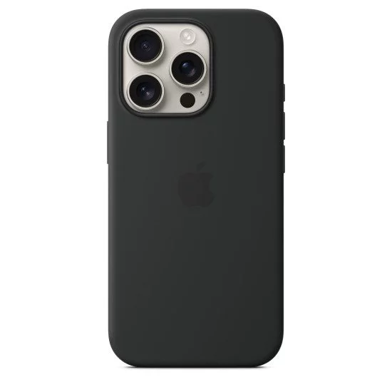 Apple Coque en silicone avec MagSafe pour iPhone 16 Pro - Noir Apple Coque en silicone avec MagSafe pour iPhone 16 Pro - Noir