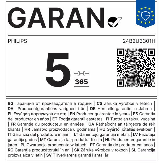 Philips 3000 series 24B2U3301H/00 écran PC 60,5 cm (23.8") 1920 x 1080 pixels Full HD LCD Noir