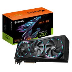 GIGABYTE AORUS GeForce RTX 5080 MASTER 16G Carte Graphique - 16GB GDDR7, 256 bits, PCI-E 5.0, 2805MHz Core Clock, 3 x DisplayPort, 1 x HDMI, GV-N5080AORUS M-16GD GIGABYTE AORUS GeForce RTX 5080 MASTER 16G Carte Graphique - 16GB GDDR7, 256 bits, PCI-E 5.0, 2805MHz Core Clock, 3 x DisplayPort, 1 x HDMI, GV-N5080AORUS M-16GD