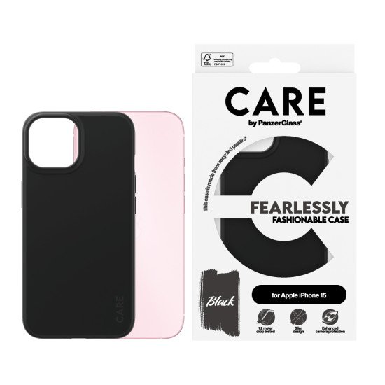 PanzerGlass CARE by ® Fashionable Case Black iPhone 15 coque de protection pour téléphones portables Housse Noir PanzerGlass CARE by ® Fashionable Case Black iPhone 15 coque de protection pour téléphones portables Housse Noir