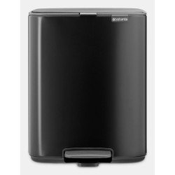 Brabantia Bo Pedal Bin 12 L Rectangulaire Acier Noir