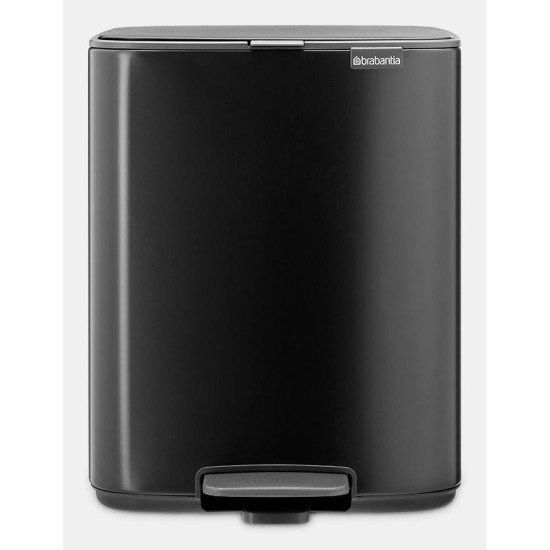 Brabantia Bo Pedal Bin 12 L Rectangulaire Acier Noir
