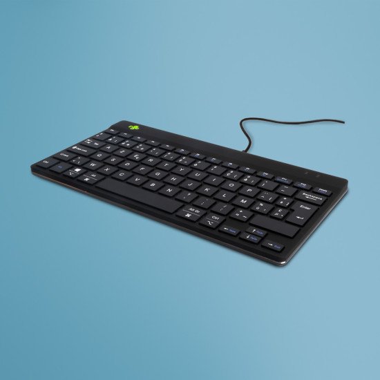 R-Go Tools Clavier ergonomique R-Go Compact Break, clavier compact avec logiciel de pause, AZERTY (BE), filaire, noir