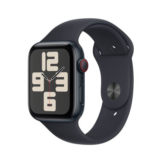 Apple Watch SE OLED 44 mm Numérique 368 x 448 pixels Écran tactile 4G Noir Wifi GPS (satellite)