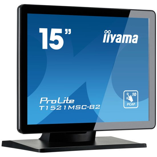 iiyama ProLite T1521MSC-B2 écran PC 38,1 cm (15") 1024 x 768 pixels XGA LED Écran tactile Dessus de table Noir