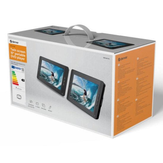 Denver MTW-1098 Lecteur DVD/Blu-Ray portable Lecteur DVD portable Convertible 25,4 cm (10") 1024 x 600 pixels Noir