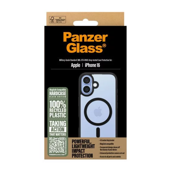 PanzerGlass PG HardCase Black MagS iPhone 16 6.1Inch coque de protection pour téléphones portables Housse Transparent PanzerGlass PG HardCase Black MagS iPhone 16 6.1Inch coque de protection pour téléphones portables Housse Transparent