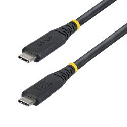 StarTech.com Câble USB4 de 1m, 40 Gbps, Câble USB-C Certifié USB-IF, 240 W PD, 8K 60Hz/4K 240Hz DP2.1 DP40, Gaine TPE, Compatible Thunderbolt 4 - Cordon USB-C Noir