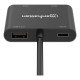 Manhattan Adaptateur USB-C vers double HDMI + USB-A, double 4K@30Hz ou 4K@60Hz (un écran), PD 100 W, 480 Mbit/s (USB 2.0), câble 15 cm, noir, garantie 3 ans