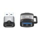 Manhattan Kit 2 pièces : adaptateurs USB-C vers USB-A et USB-A vers USB-C, conversions mâle/femelle, 5 Gbit/s (USB 3.2 Gen 1 / USB 3.0), noir/argent, garantie à vie