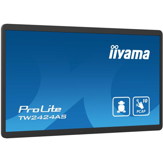 iiyama TW2424AS-B1 affichage de messages Panneau plat de signalisation numérique 60,5 cm (23.8") Wifi 250 cd/m² 4K Ultra HD Noir Écran tactile Intégré dans le processeur Android 24/7