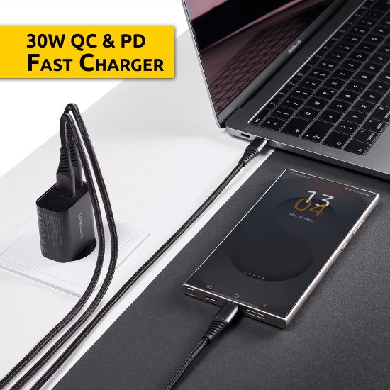 Intenso Adaptateur secteur W30AC, 30 W, ports USB-A et USB-C, noir