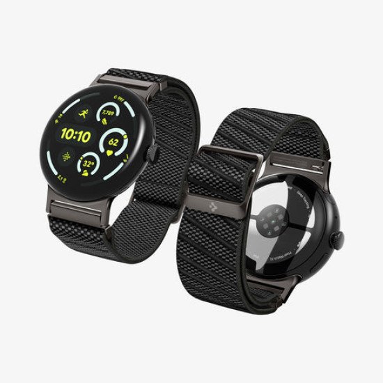 Spigen AMP11420 accessoire intelligent à porter sur soi Bande Noir Nylon, Acier inoxydable