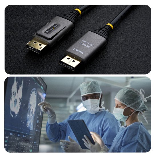 StarTech.com Câble Optique Actif Hybride (AOC) DisplayPort 1.4 de 30m, CMP Plenum, 8K 60Hz, 32,4 Gbps, Câble DisplayPort Actif