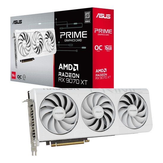ASUS Prime -RX9070XT-O16G-WHITE AMD Radeon RX 9070 XT 16 Go GDDR6