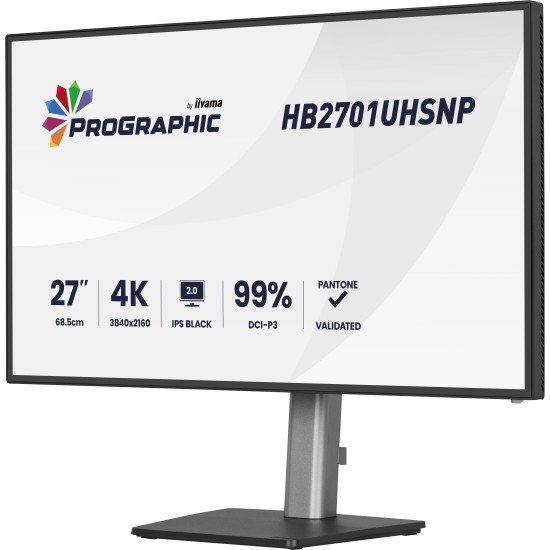 iiyama PROGRAPHIC HB2701UHSNP-B1 écran PC 68,6 cm (27") 3840 x 2160 pixels 4K Ultra HD LCD Noir