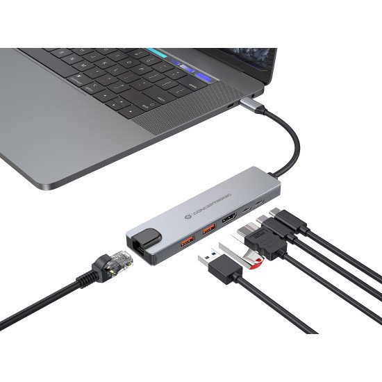 Conceptronic DONN29G station d'accueil Avec fil USB 3.2 Gen 2 (3.1 Gen 2) Type-C Gris Conceptronic DONN29G station d'accueil Avec fil USB 3.2 Gen 2 (3.1 Gen 2) Type-C Gris