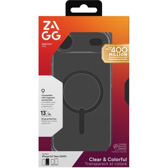ZAGG Santa Cruz Snap coque de protection pour téléphones portables 16,5 cm (6.5") Housse Noir, Transparent ZAGG Santa Cruz Snap coque de protection pour téléphones portables 16,5 cm (6.5") Housse Noir, Transparent