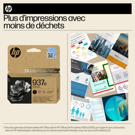 HP 937e Cartouche d'encre authentique Noir EvoMore HP 937e Cartouche d'encre authentique Noir EvoMore