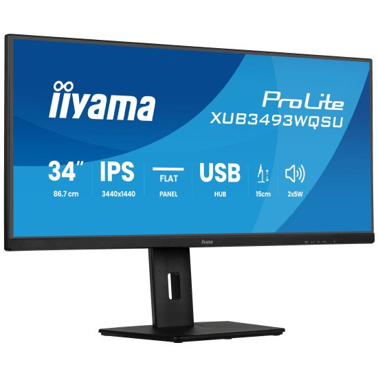 iiyama ProLite XUB3493WQSU-B6 écran PC 86,4 cm (34") 1440 x 3440 pixels UltraWide Quad HD LED Noir