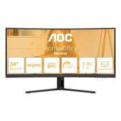 AOC B3 CU34B3E écran PC 86,4 cm (34") 3440 x 1440 pixels Wide Quad HD LED Noir