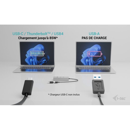 i-tec Metal Universal Charging HUB 2xUSB-C + 2x USB-A Port + Power Delivery 85W i-tec Metal Universal Charging HUB 2xUSB-C + 2x USB-A Port + Power Delivery 85W