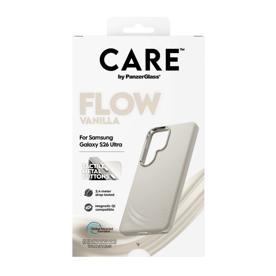 PanzerGlass CARE™ by ® Flow Case Vanilla w. Qi Samsung Galaxy S26 Ultra coque de protection pour téléphones portables Housse Beige
