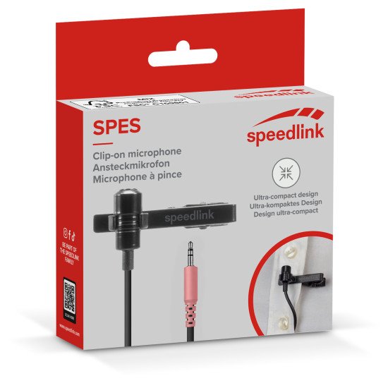 SPEEDLINK SPES Noir Microphone à clipser