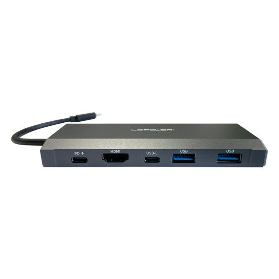 LC-Power LC-HUB-C-MULTI-7-M2 hub & concentrateur USB 3.2 Gen 1 (3.1 Gen 1) Type-C 5000 Mbit/s Anthracite LC-Power LC-HUB-C-MULTI-7-M2 hub & concentrateur USB 3.2 Gen 1 (3.1 Gen 1) Type-C 5000 Mbit/s Anthracite