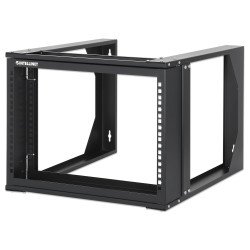 Intellinet Rack réseau mural ouvert 19", 6U, cadre pivotant frontal, montage 2 montants, profondeur 450 mm, livré à plat, noir RAL 9004
