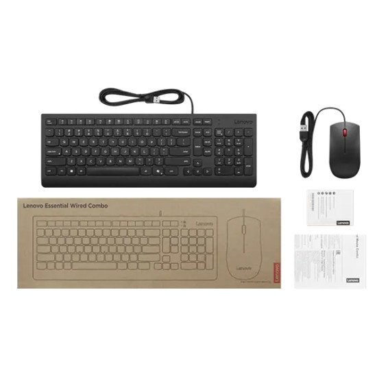 Lenovo 4X31R64403 clavier Souris incluse maison/bureau USB Belge, Français Noir