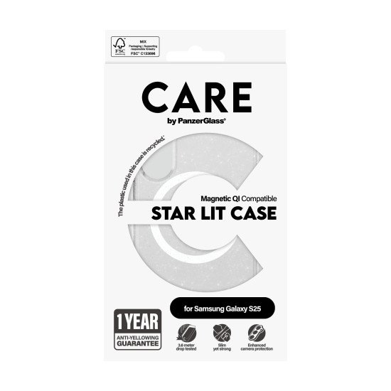 PanzerGlass CARE by ® Flagship Case Urban Combat Star Lit w. White Qi Compatible Samsung Galaxy S25 coque de protection pour téléphones portables Housse Transparent PanzerGlass CARE by ® Flagship Case Urban Combat Star Lit w. White Qi Compatible Samsung Galaxy S25 coque de protection pour téléphones portables Housse Transparent